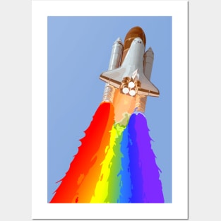 Rainbow Shuttle Launch Posters and Art